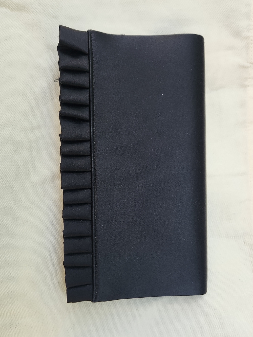 Bloomingdale's Black Ruffle Fold-Over Clutch